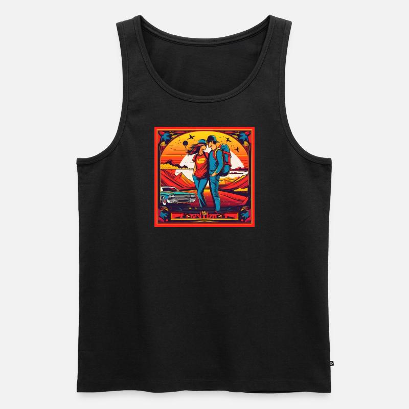 liebe - Männer Premium Bio Tank Top - Schwarz