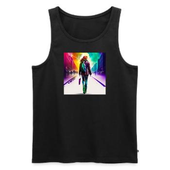 walk on pride side - Männer Premium Bio Tank Top - Schwarz - Vorne - Michal (187cm)