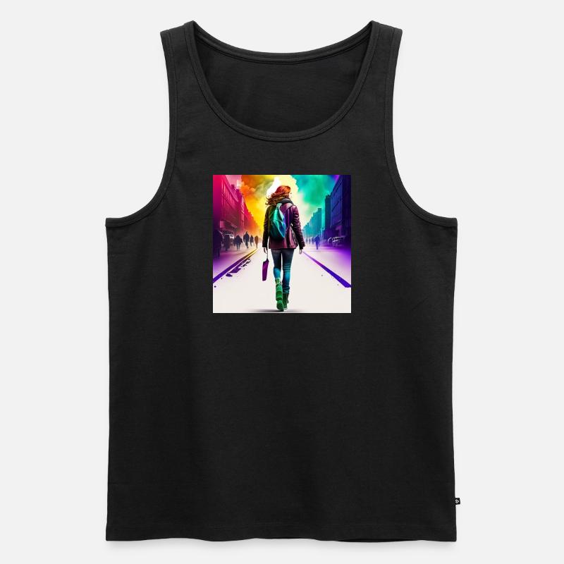 walk on pride side - Men's Premium Organic Tank Top - black