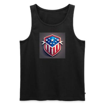 The SuperShirt 2023/24 ! by Fischer Design ! - Men's Premium Organic Tank Top - black - Front - AI Model Male 178 light (178cm)