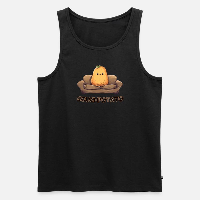 Couchpotato - Männer Premium Bio Tank Top - Schwarz
