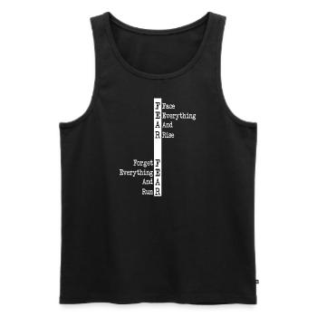 Tshirt de pensée positive - peur combatif - Débardeur bio Premium Homme - noir - Devant - Michal (187cm)