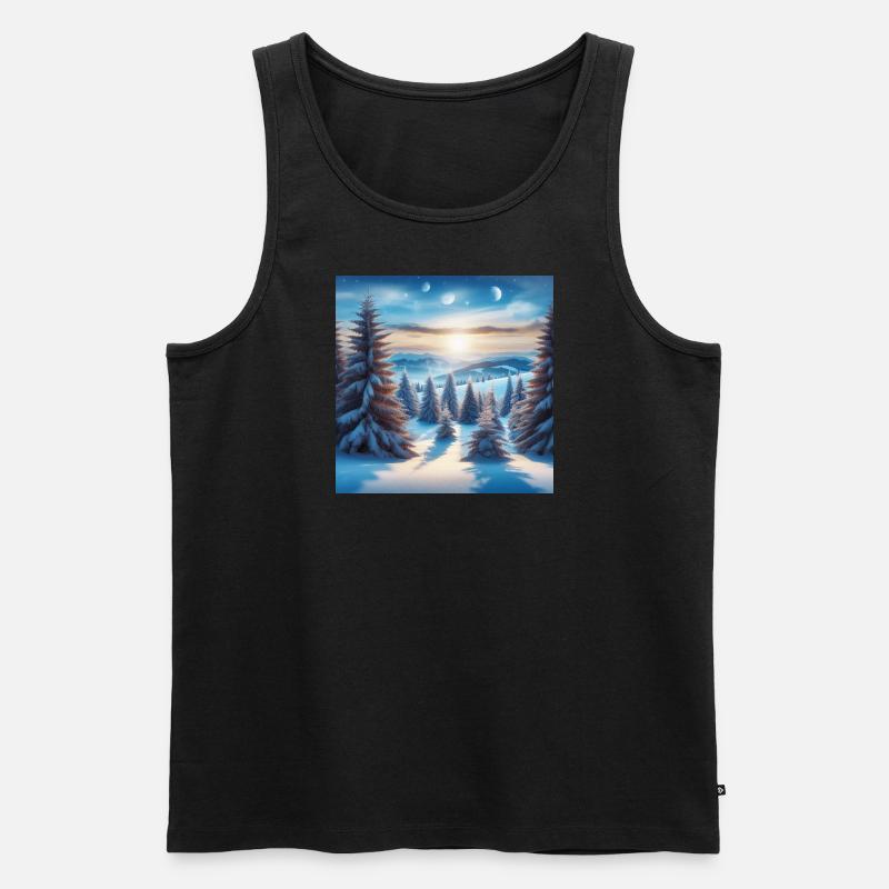 Winterlandschaft - Männer Premium Bio Tank Top - Schwarz