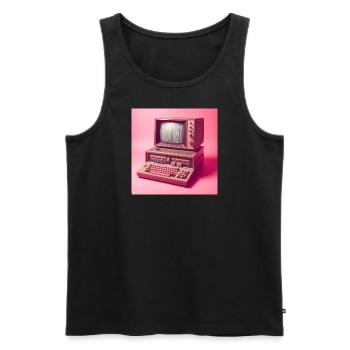 Old Computer - Männer Premium Bio Tank Top - Schwarz - Vorne - Michal (187cm)