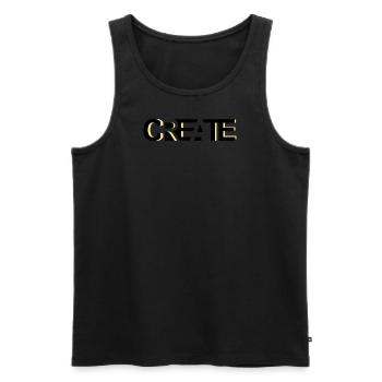 CREATE, modernes, kreatives Credo - Männer Premium Bio Tank Top - Schwarz - Vorne - AI Model Male 178 light (178cm)