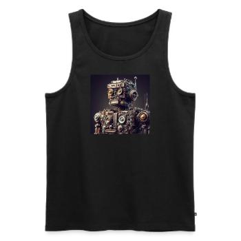 Roboter - Männer Premium Bio Tank Top - Schwarz - Vorne - AI Model Male 178 light (178cm)