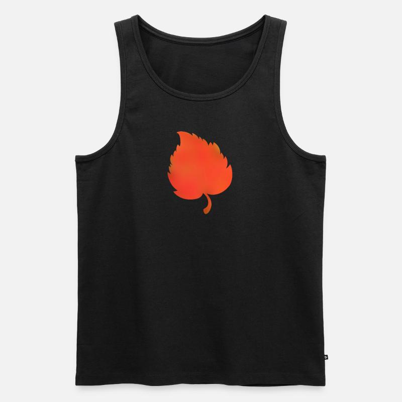 Rotoranges Blatt - Männer Premium Bio Tank Top - Schwarz
