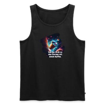 Coffee Capsule Expedition - Men's Premium Organic Tank Top - black - Front - AI Model Male 178 light (178cm)