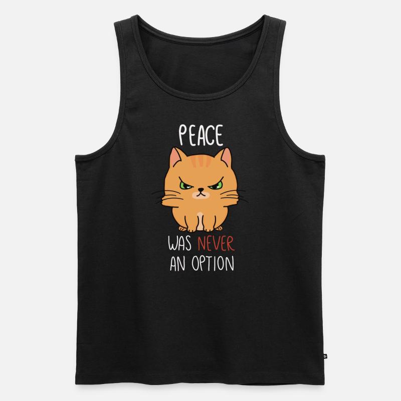 Peace was never an option - Männer Premium Bio Tank Top - Schwarz