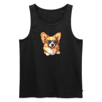 Hundi wears sunglasses :) - Men's Premium Organic Tank Top - black - Front - AI Model Male 178 light (178cm)
