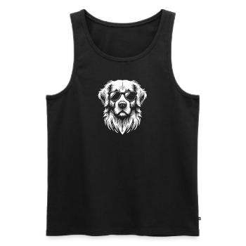 Golden Retriever en été - Débardeur bio Premium Homme - noir - Devant - AI Model Male 178 light (178cm)