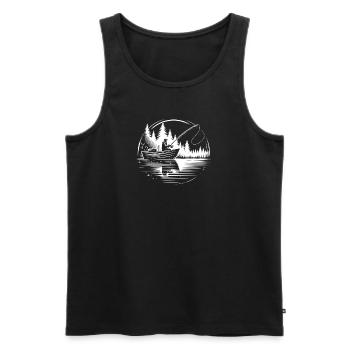 Les pêcheurs dans la nature - Débardeur bio Premium Homme - noir - Devant - AI Model Male 178 light (178cm)