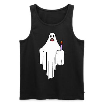 Fantômes, Fantôme, Fantôme, Halloween Horreur, Enfants - Débardeur bio Premium Homme - noir - Devant - Michal (187cm)