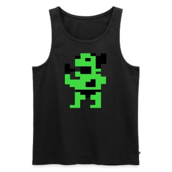 Der dicke Grüne (Pix) - Männer Premium Bio Tank Top - Schwarz - Vorne - AI Model Male 178 light (178cm)