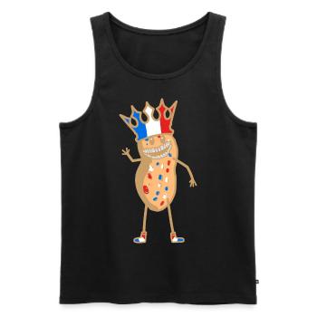 Hallo Erdnuss Frankreich Paris Gruß Franzose - Männer Premium Bio Tank Top - Schwarz - Vorne - Michal (187cm)