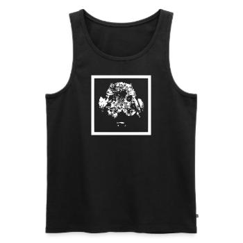 Keilerkopf Stempel Print - Männer Premium Bio Tank Top - Schwarz - Vorne - Michal (187cm)