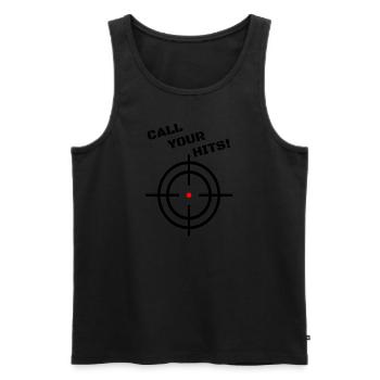 CALL YOUR HITS! - Männer Premium Bio Tank Top - Schwarz - Vorne - Michal (187cm)