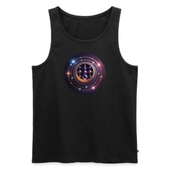 Crop Circle Windmill Hill, UK, 06.08.2009 - Men's Premium Organic Tank Top - black - Front - AI Model Male 178 light (178cm)