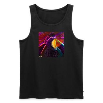Rampant neon - Men's Premium Organic Tank Top - black - Front - Michal (187cm)