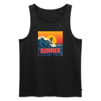 Summer Time - Männer Premium Bio Tank Top - Schwarz - Vorne - Michal (187cm)