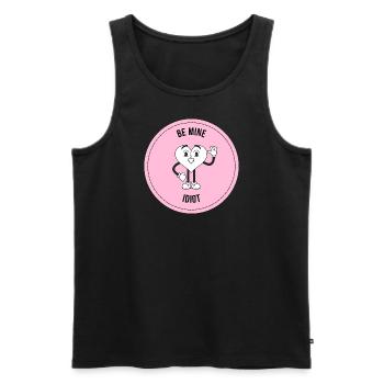 BE MINE IDIOT - Conception de coeur drôle - Débardeur bio Premium Homme - noir - Devant - AI Model Male 178 light (178cm)