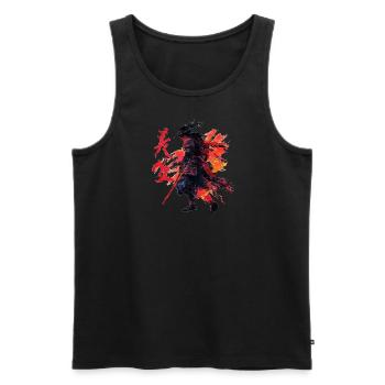 Samurai Japan Krieger Geschenk Asien Blutmond - Männer Premium Bio Tank Top - Schwarz - Vorne - AI Model Male 178 light (178cm)