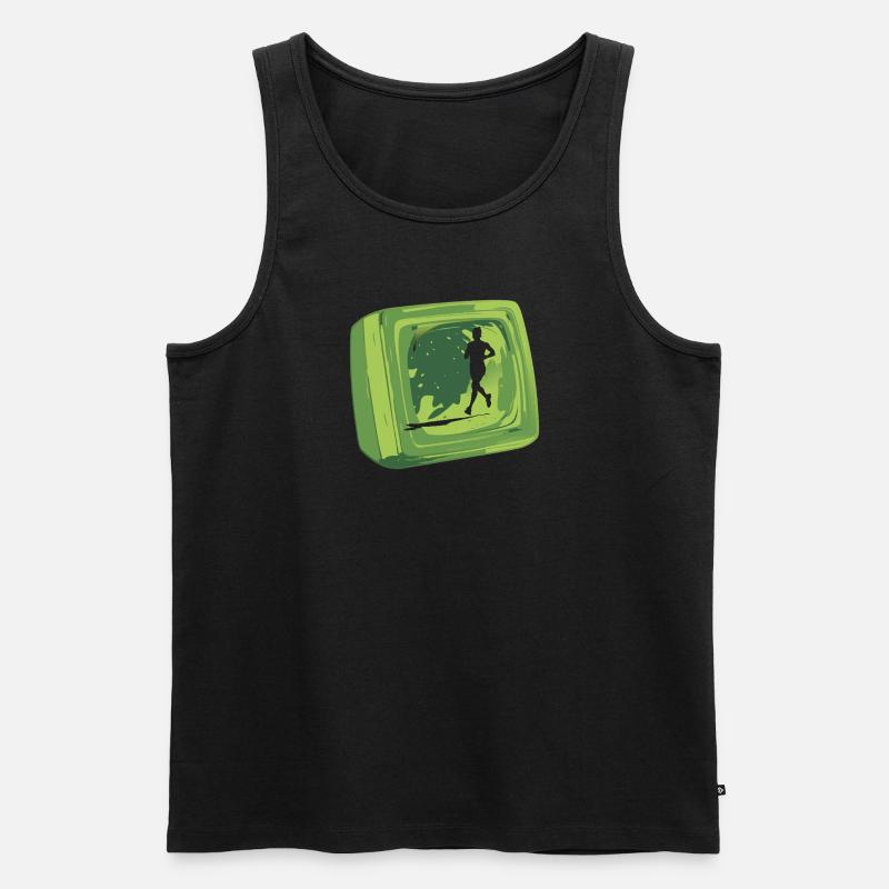 Marathon Ausdauer - Männer Premium Bio Tank Top - Schwarz