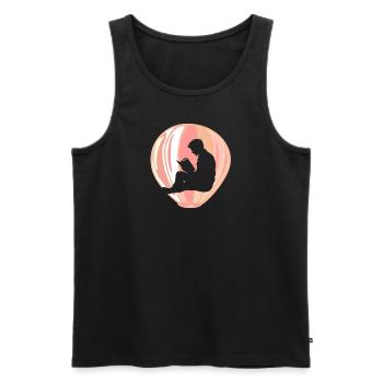 Forfatter Skrivemaskine Bestseller - Herre Premium økologisk tanktop - sort - Foran - AI Model Male 178 light (178cm)