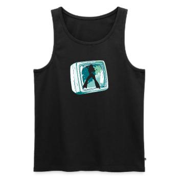 Disco Lights Club - Men's Premium Organic Tank Top - black - Front - Michal (187cm)