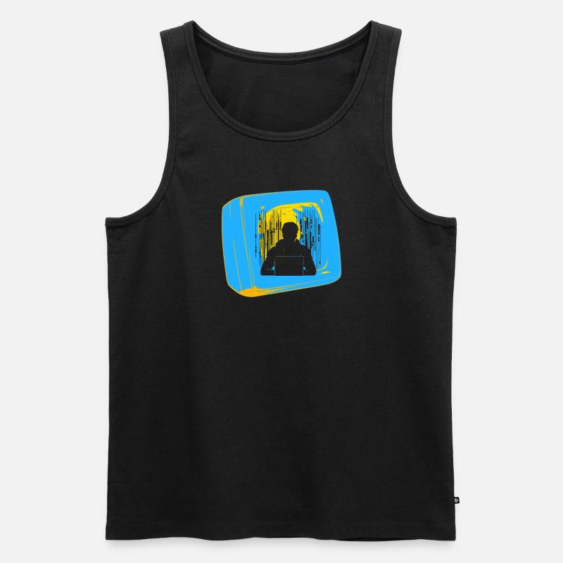 Cybersecurity Firewall Virenschutz - Männer Premium Bio Tank Top - Schwarz