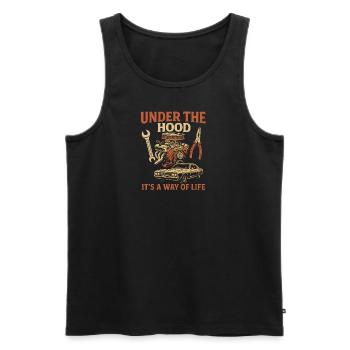 Under ther Hood - Männer Premium Bio Tank Top - Schwarz - Vorne - Michal (187cm)