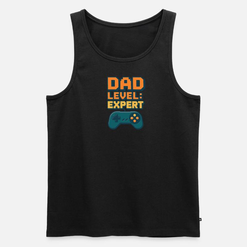 Dad Level: Expert – Controller - Männer Premium Bio Tank Top - undefined