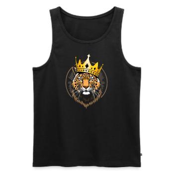 Löwe Tiger Katze - Männer Premium Bio Tank Top - Schwarz - Vorne - AI Model Male 178 light (178cm)
