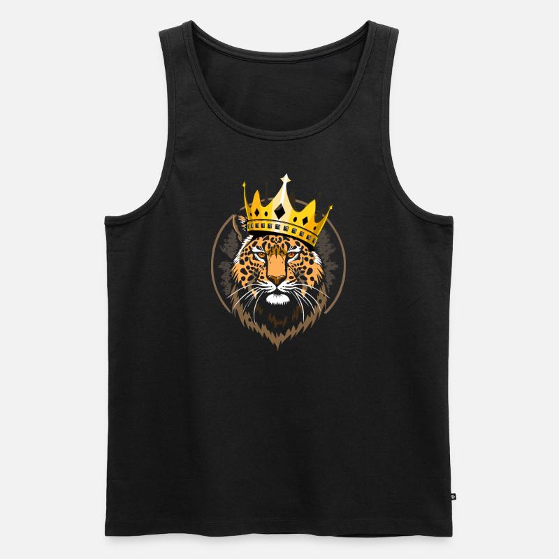 Löwe Tiger Katze - Männer Premium Bio Tank Top - Schwarz