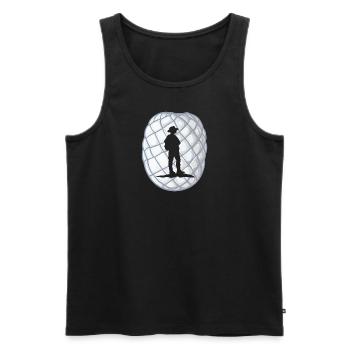 Pfadfinder Zelt Organisation - Männer Premium Bio Tank Top - Schwarz - Vorne - Michal (187cm)