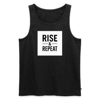 Rise & Repeat - Männer Premium Bio Tank Top - Schwarz - Vorne - Michal (187cm)