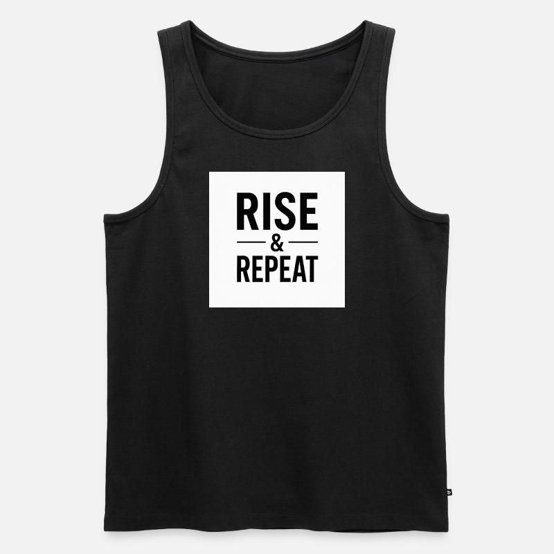 Rise & Repeat - Männer Premium Bio Tank Top - Schwarz