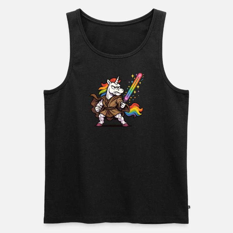 Glitzernder Einhorn Laser-Mönch - Männer Premium Bio Tank Top - undefined