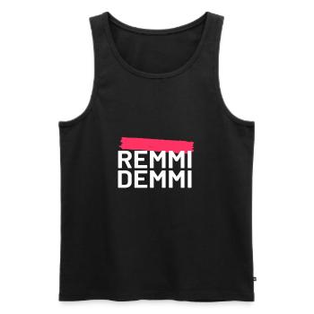 Remmidemmi Shirt - Männer Premium Bio Tank Top - Schwarz - Vorne - Michal (187cm)
