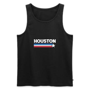 Conception du drapeau de Houston pour les fiers résidents de Houston - Débardeur bio Premium Homme - noir - Devant - AI Model Male 178 light (178cm)