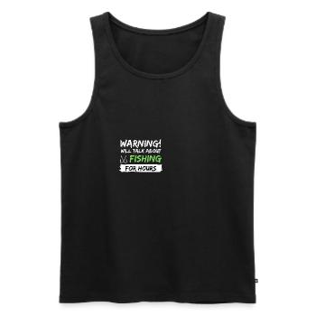 fishing fish rod gift idea fishing saying - Men's Premium Organic Tank Top - black - Front - Michal (187cm)