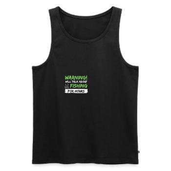 fishing fish rod gift idea fishing saying - Men's Premium Organic Tank Top - black - Front - Michal (187cm)