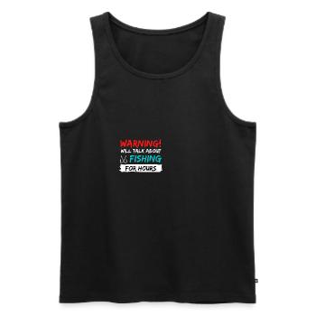 fishing fish rod gift idea fishing saying - Men's Premium Organic Tank Top - black - Front - Michal (187cm)