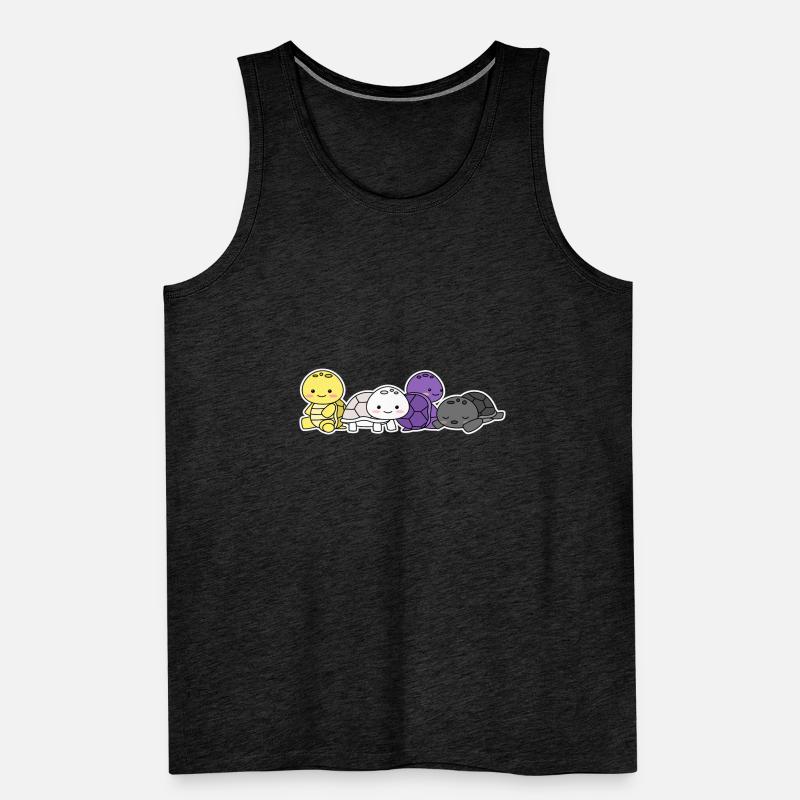 Non-binary flag turtle design for Enbys Men's Premium Organic Tank Top