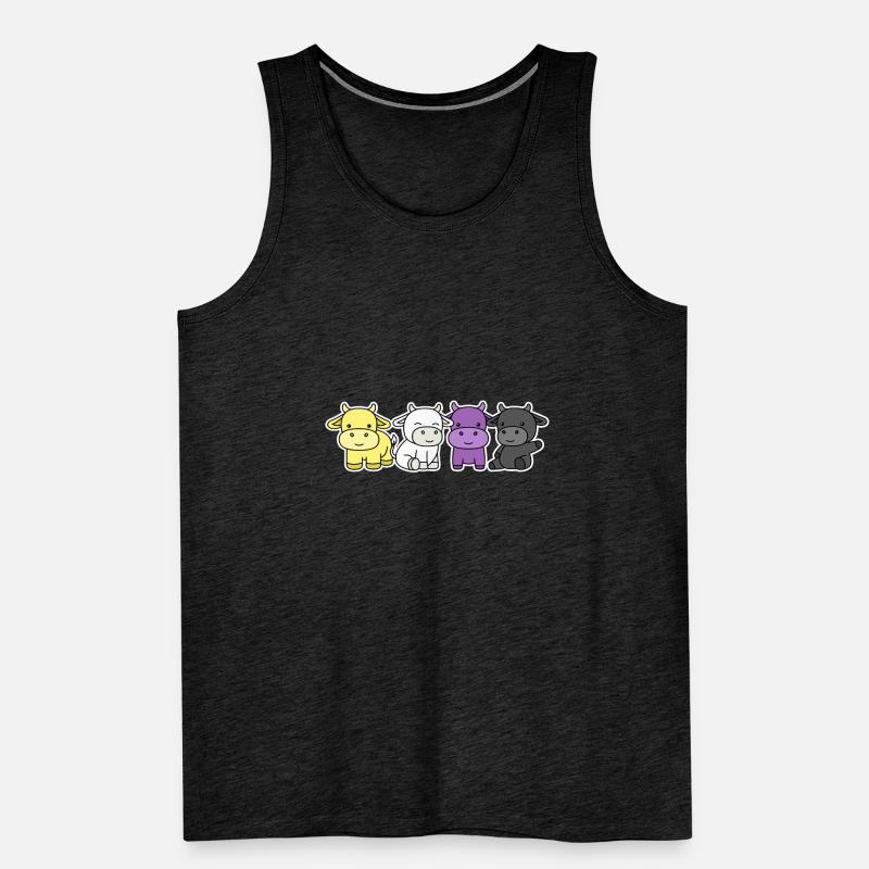 Non-binary flag cow design for proud Enbys Men's Premium Organic Tank Top