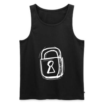 Schloss - Vorhängeschloss - Männer Premium Bio Tank Top - Schwarz - Vorne - AI Model Male 178 light (178cm)
