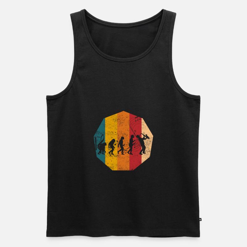 Evolution Saxophonist Saxophon - Männer Premium Bio Tank Top - Schwarz
