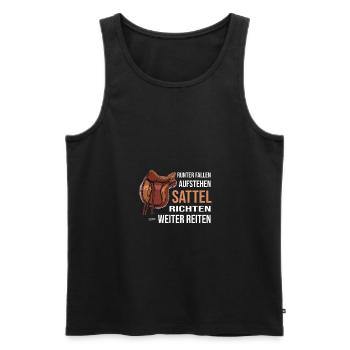 Runterfallen Aufstehen Sattel Richten Weiter - Männer Premium Bio Tank Top - Schwarz - Vorne - Michal (187cm)