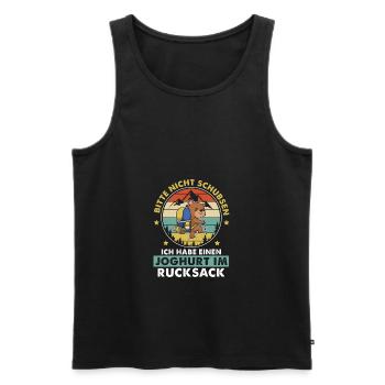 Bitte Nicht Schubsen Joghurt Im Rucksack - - Männer Premium Bio Tank Top - Schwarz - Vorne - Michal (187cm)