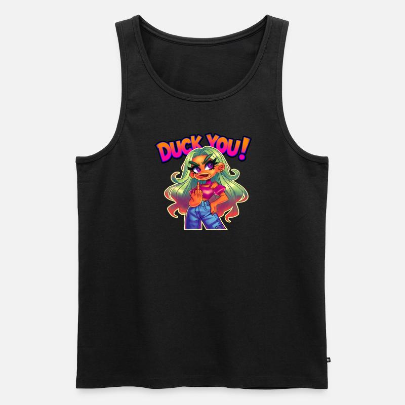 Duck dich!! - Männer Premium Bio Tank Top - Schwarz